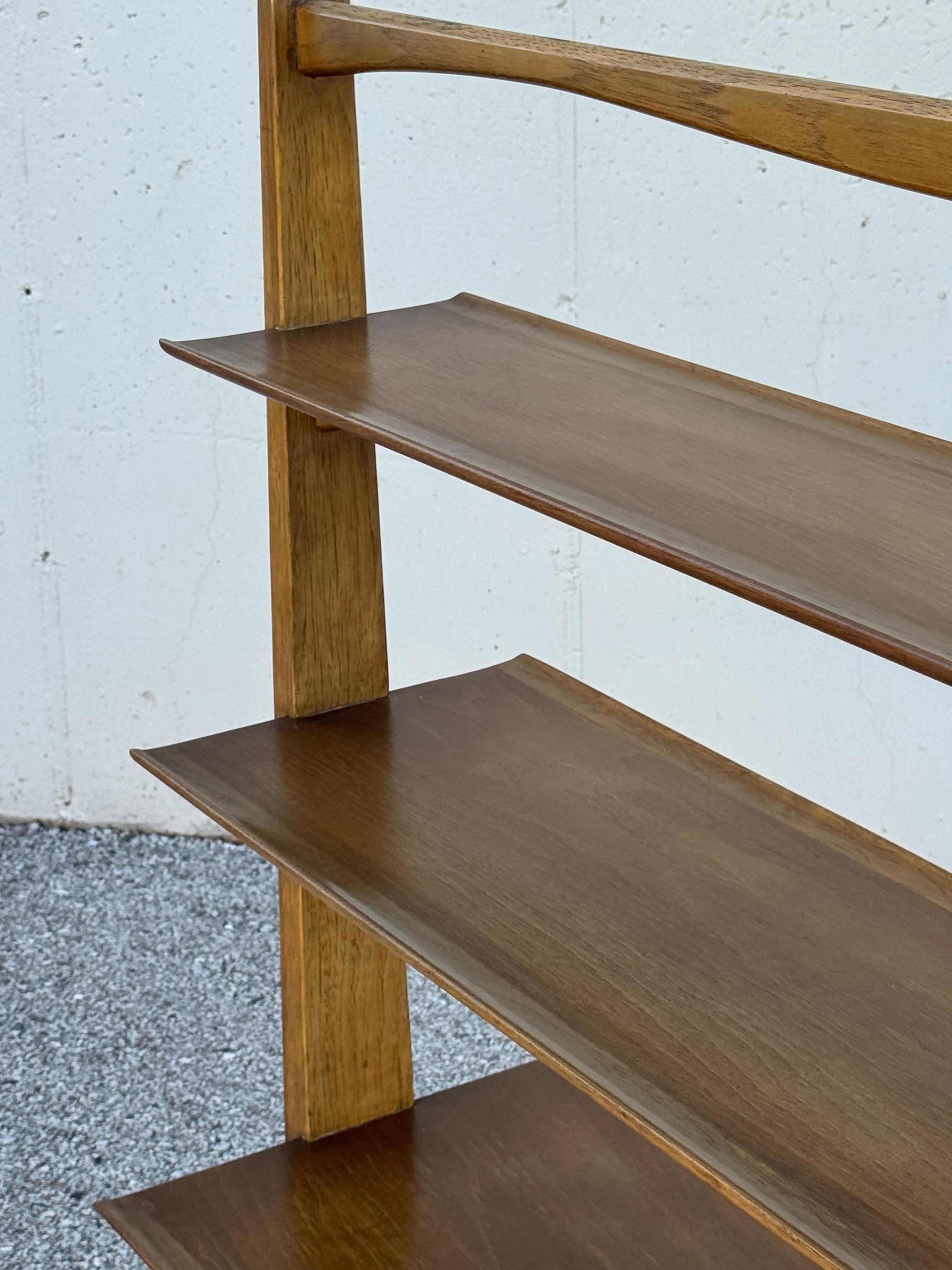 1950's MCM John Van Koert for Drexel “Profile” Pyramidal Bookshelf in Walnut For Sale 4