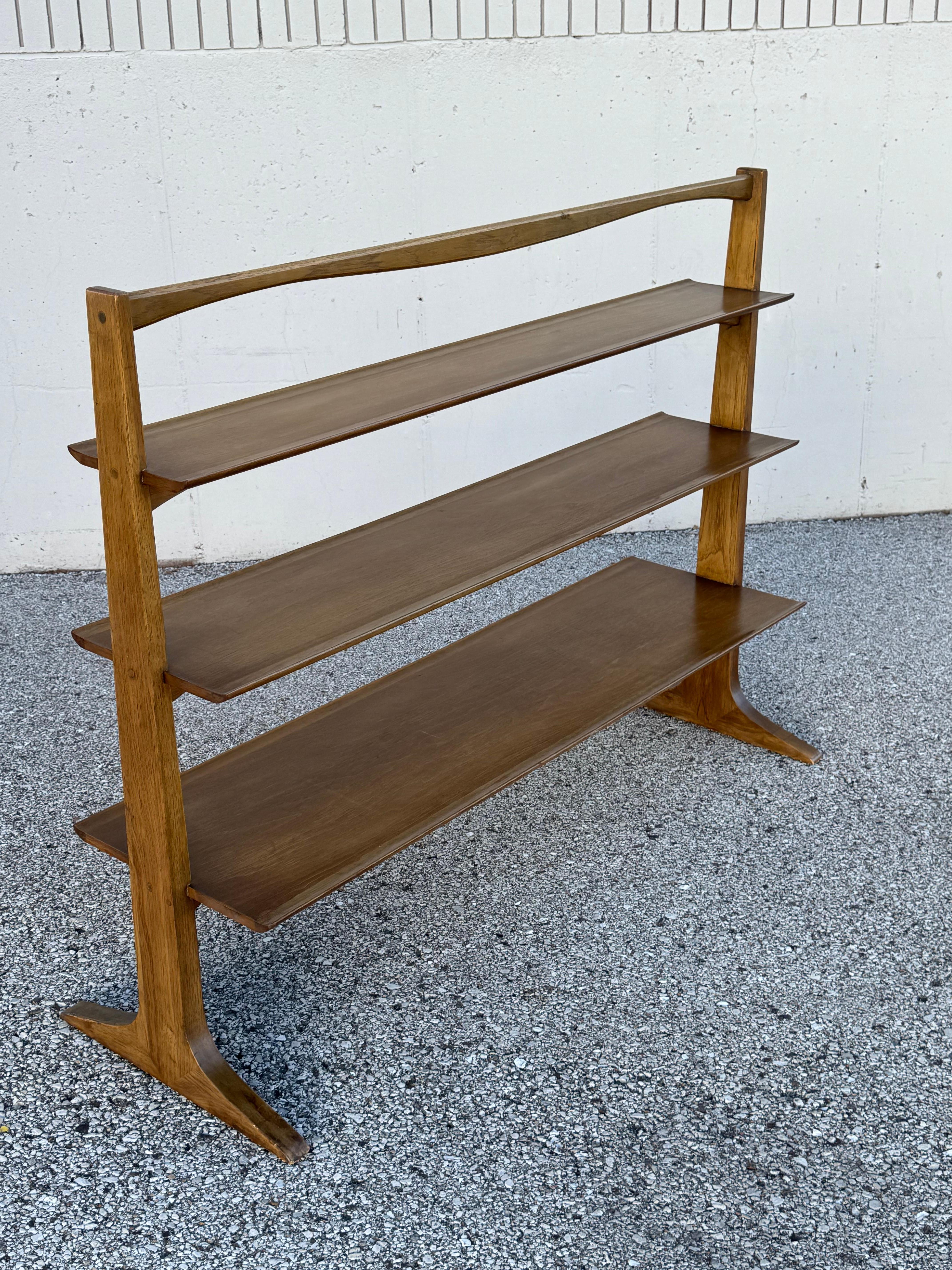 1950's MCM John Van Koert for Drexel “Profile” Pyramidal Bookshelf in Walnut For Sale 7