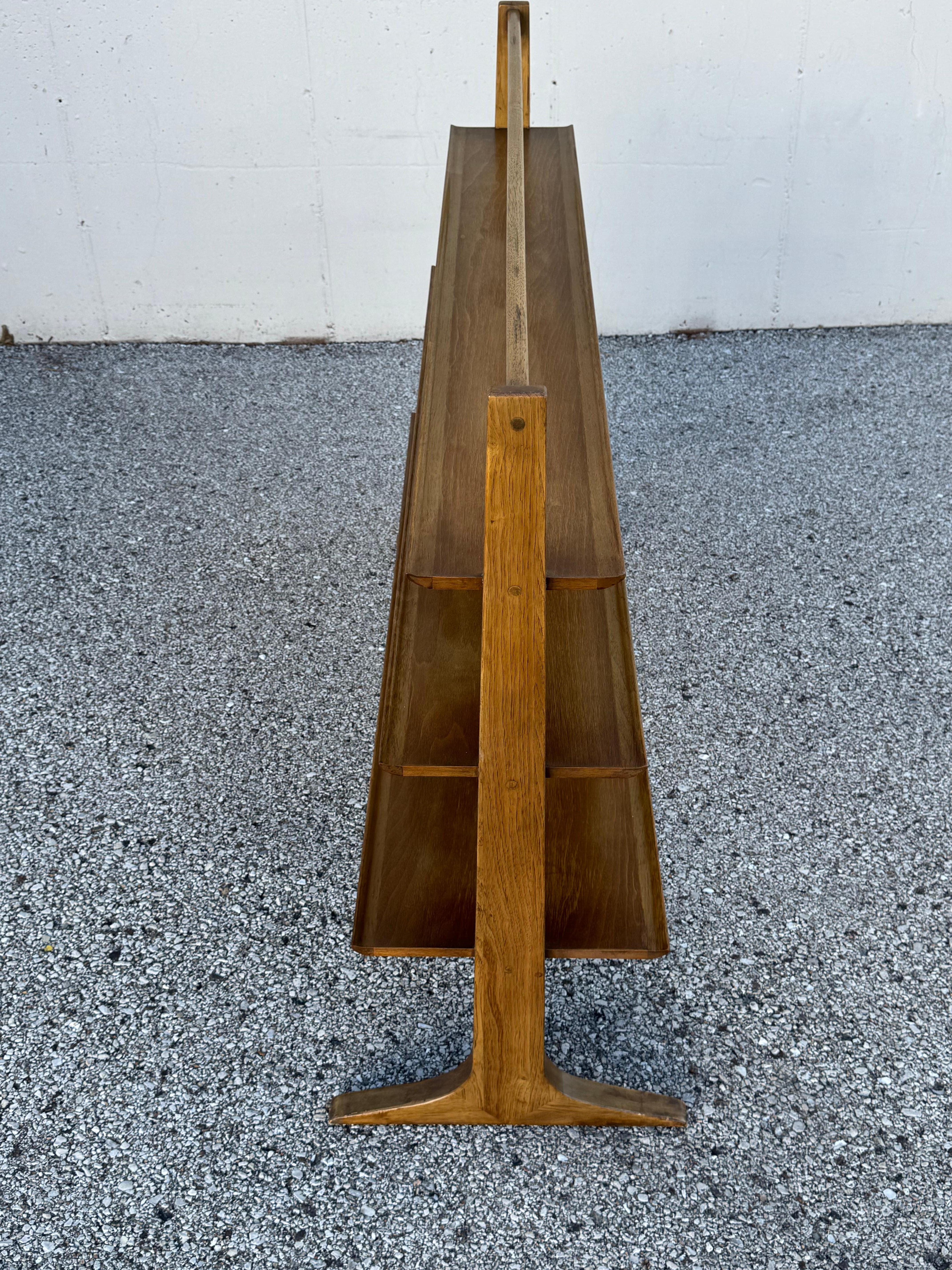 1950's MCM John Van Koert for Drexel “Profile” Pyramidal Bookshelf in Walnut For Sale 10