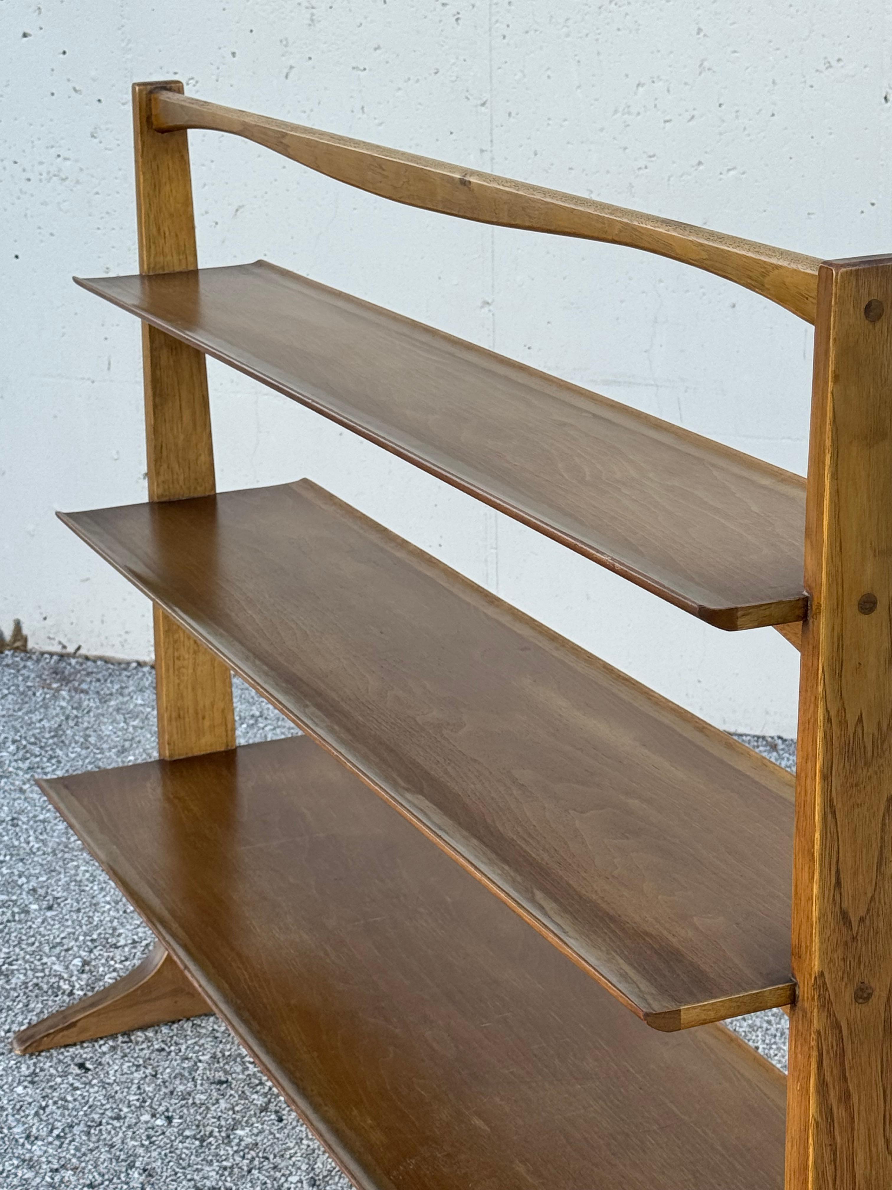 1950's MCM John Van Koert for Drexel “Profile” Pyramidal Bookshelf in Walnut For Sale 3