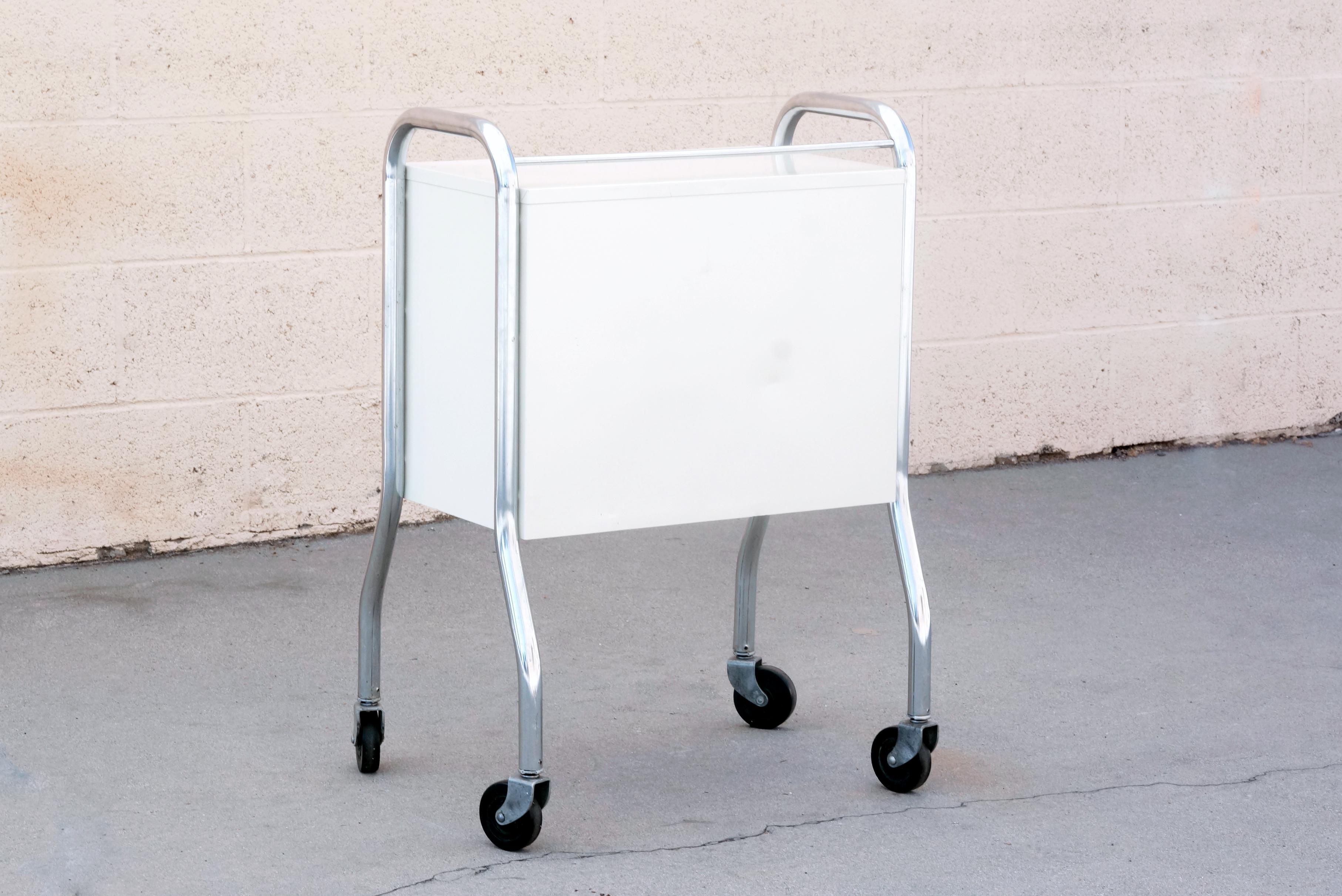 Industrial 1950s Medcosonlator Rolling Medical Cabinet Cart