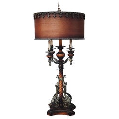 1950's Mediterranean Revival Large 6 Light Table Lamp