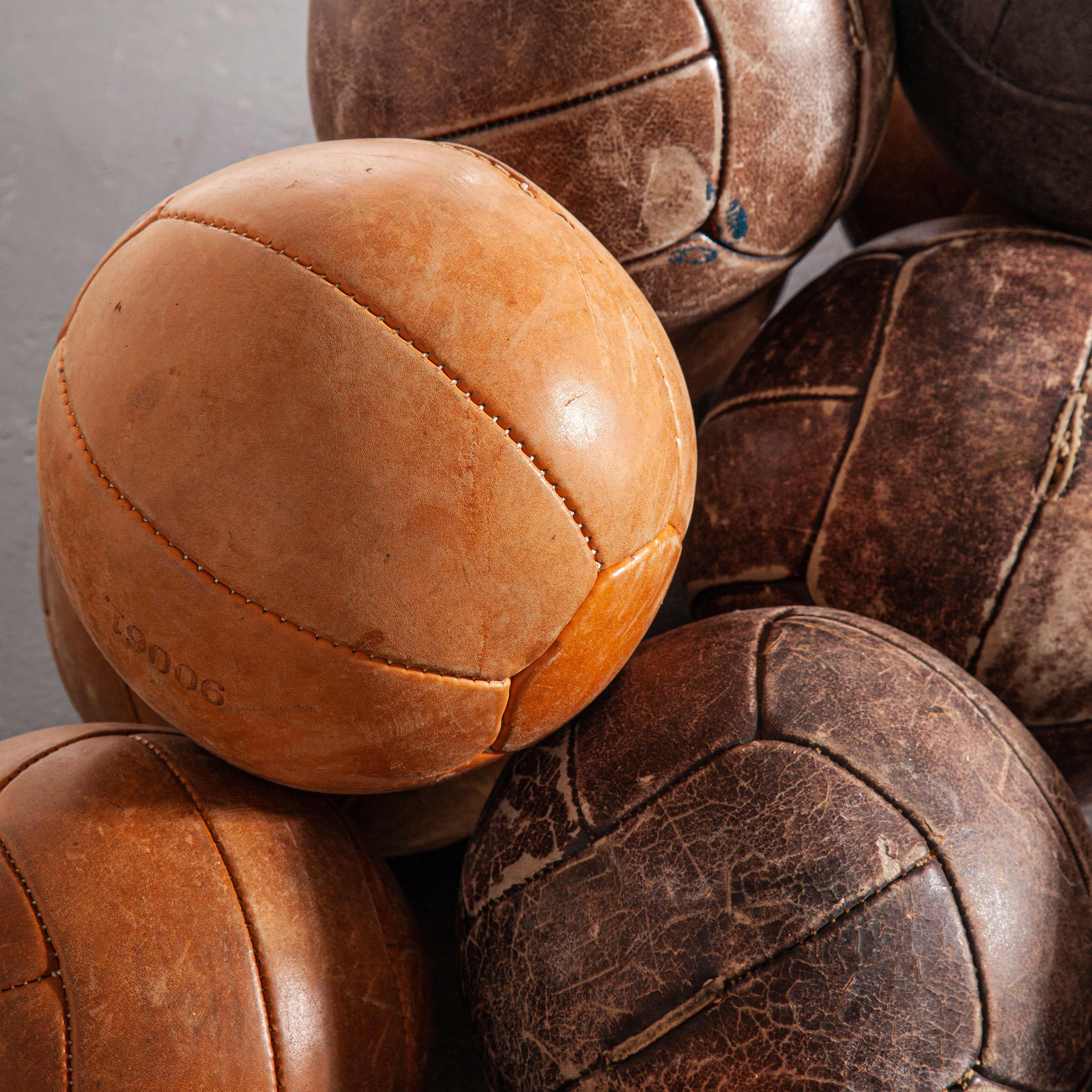 1950s medium Czech leather medicine balls – Decorative

1950s medium Czech leather medicine balls – decorative. We have a number of these large handsome worn leather medicine balls that are just full of character.

Workshop Report

Our