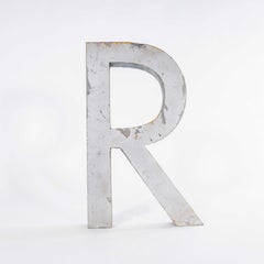 1950's Medium Size Cast Aluminium Sign Letter - R