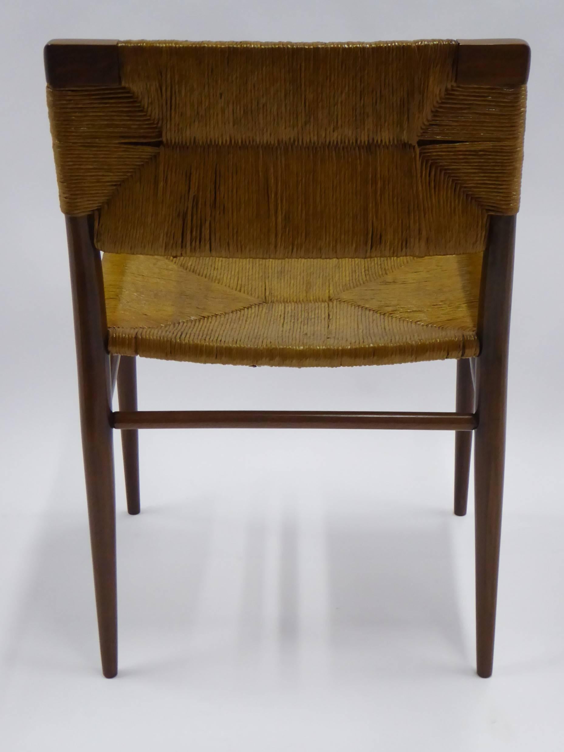 Mid-20th Century 1950s Mel Smilow Danish Modern Woven Rush and Walnut Armchair for Smilow-Thielle