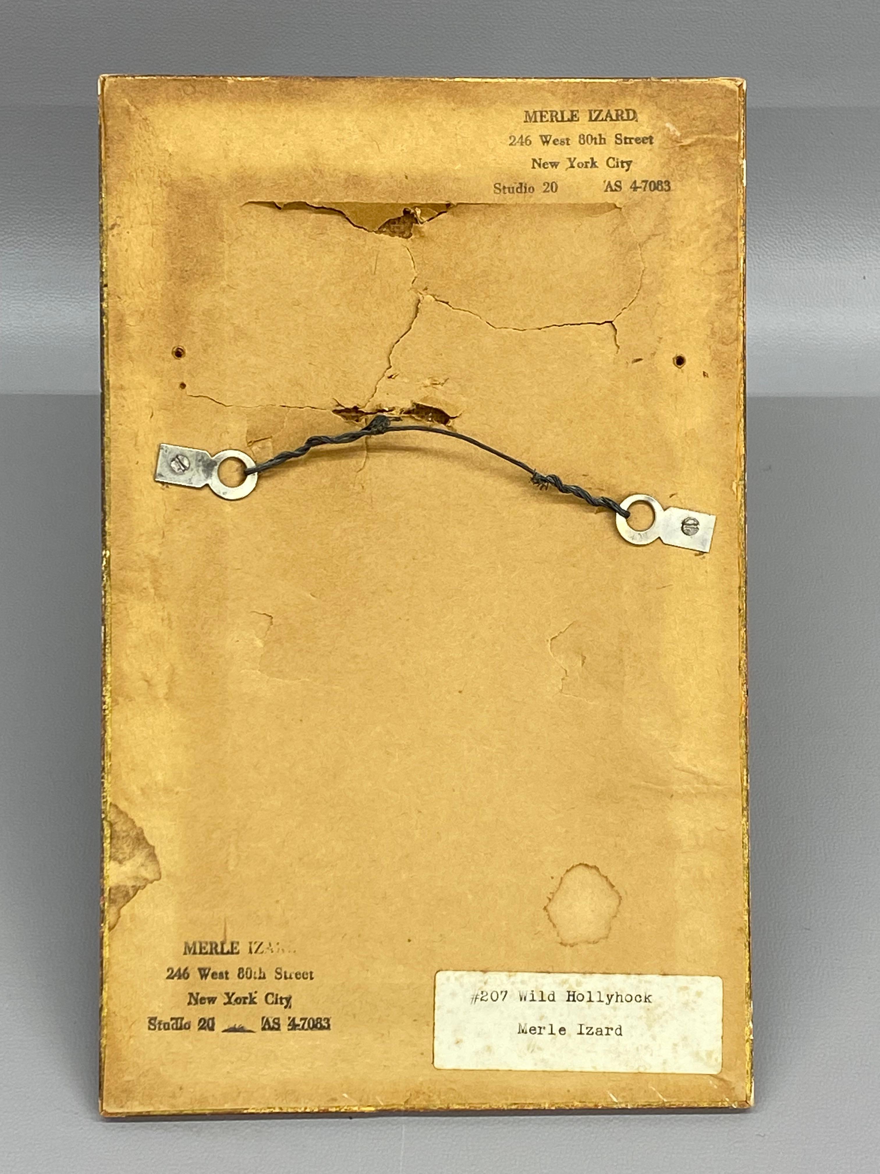 Peinture Merle Izard Wild Hollyhocks des années 1950 en vente 3