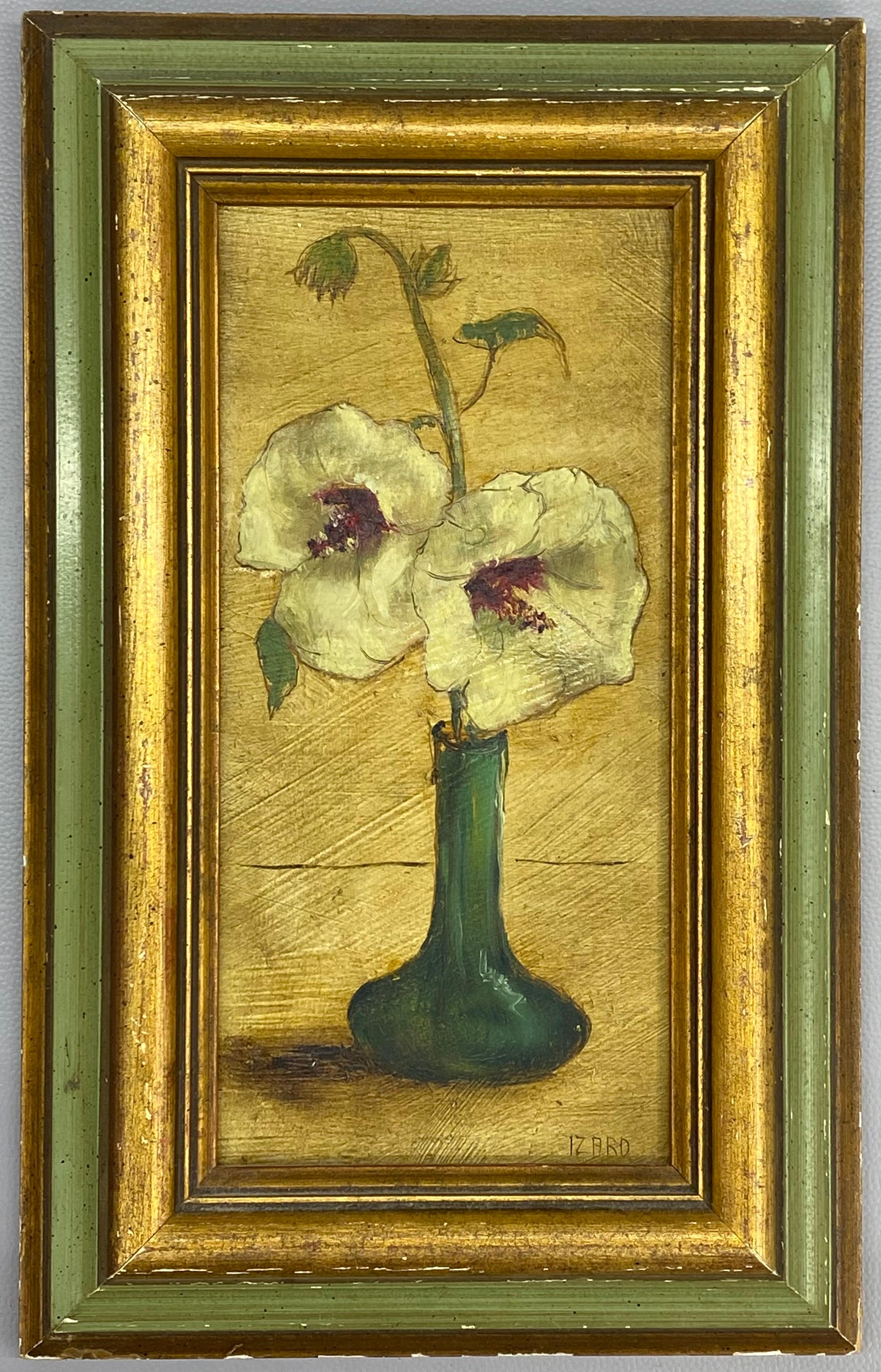 Peinture Merle Izard Wild Hollyhocks des années 1950 en vente 8