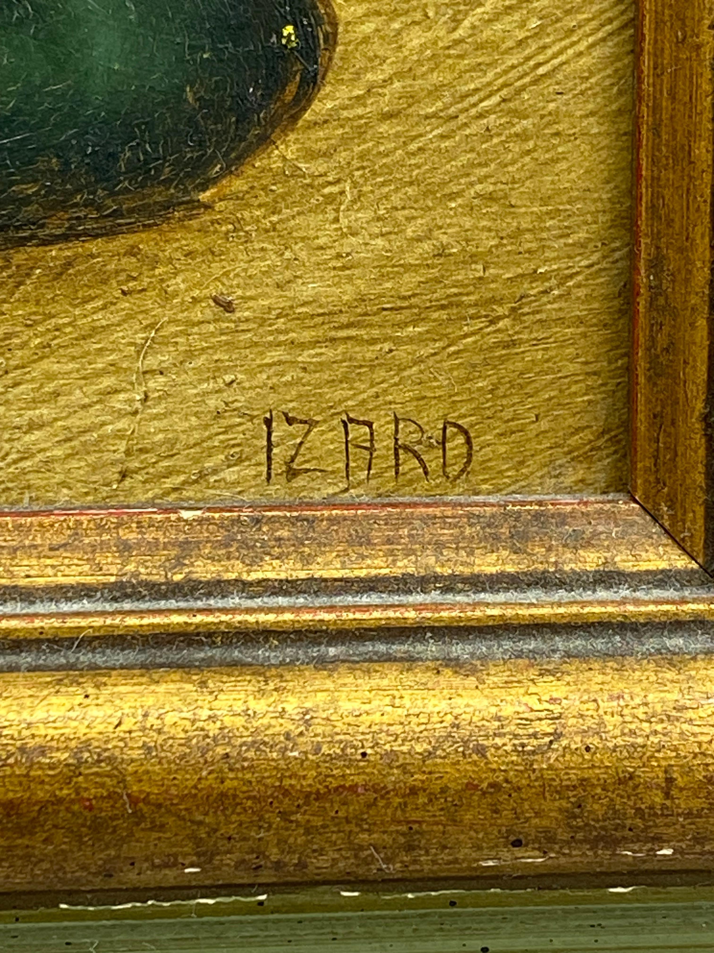 Peinture Merle Izard Wild Hollyhocks des années 1950 en vente 2