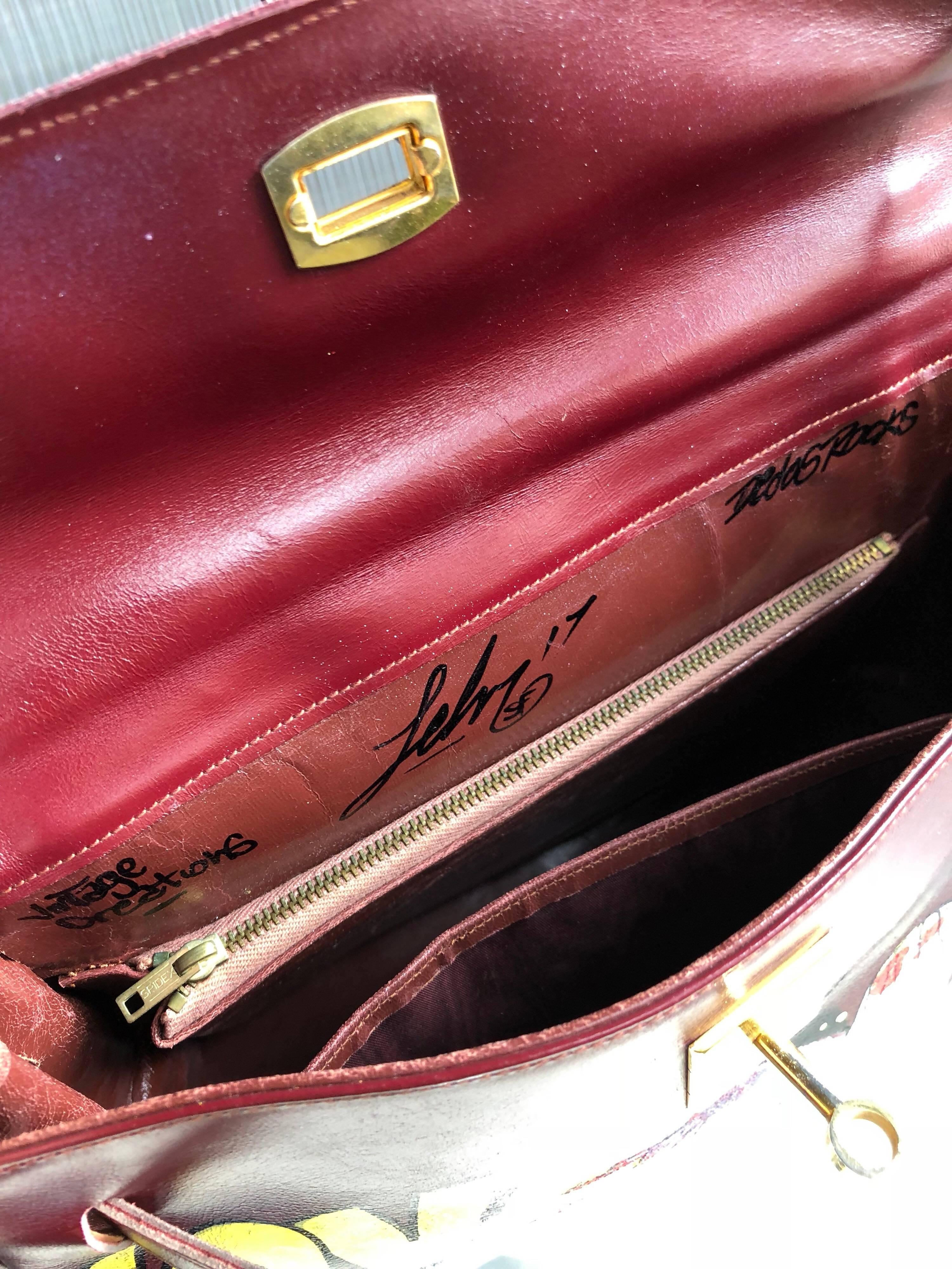 graffiti leather purse