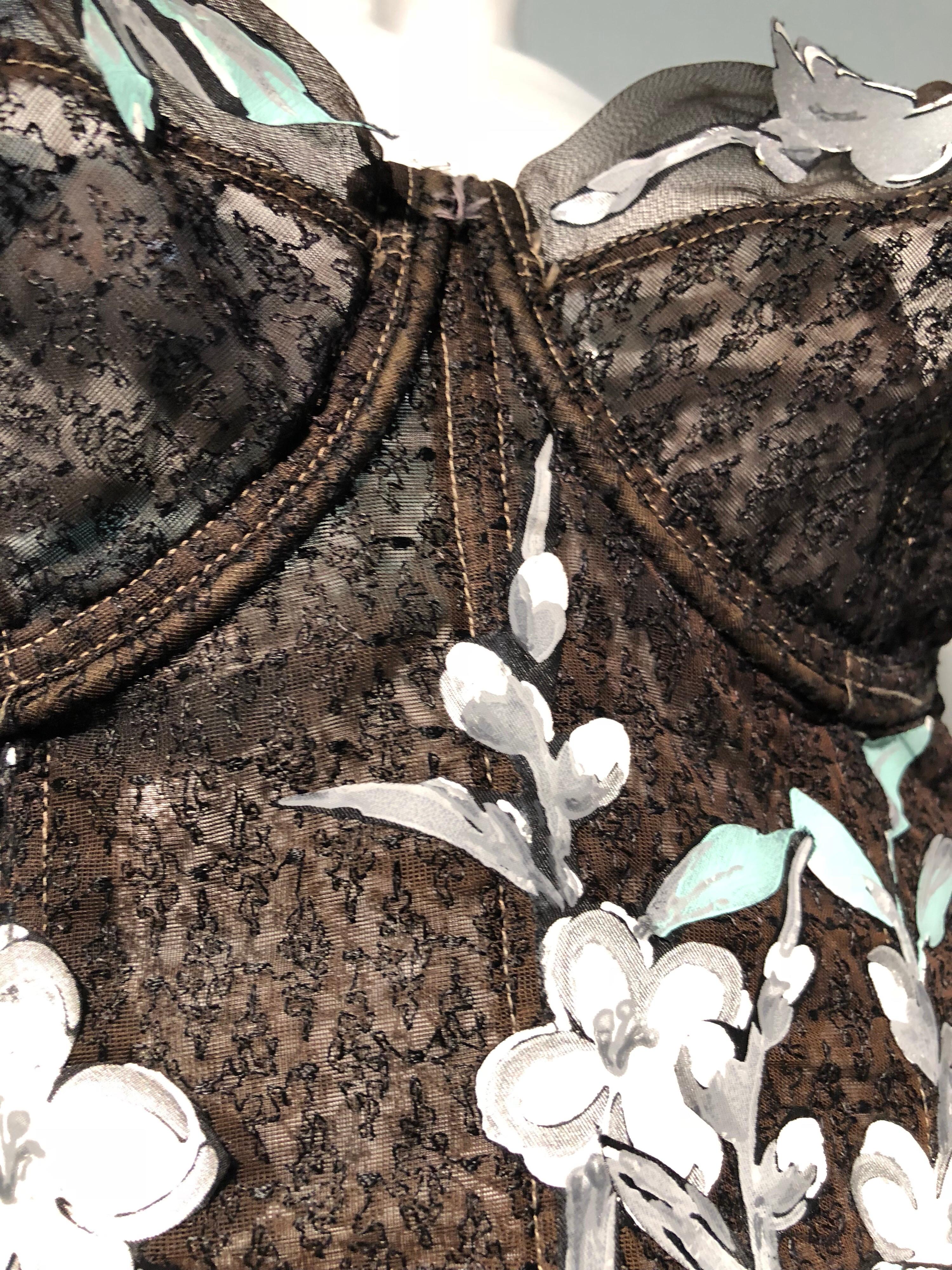 Bustier da vedova allegra anni '50 impreziosito da applicazioni di Torso Creations in vendita 5