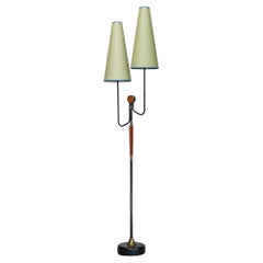 1950s , Metal and Brass Floor Lamp by Möllers Armaturfabrik , Sweden