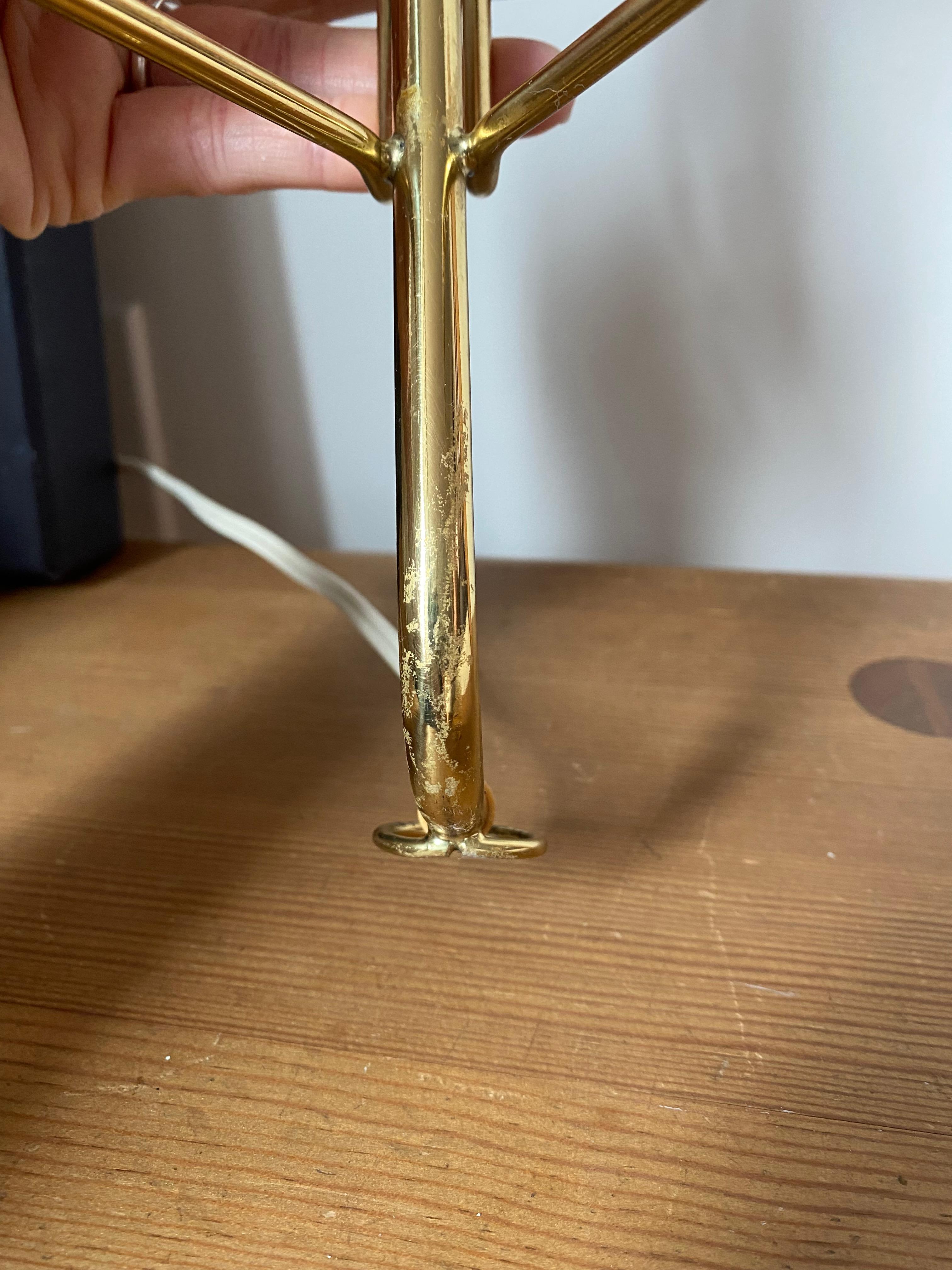1950's Metal and Brass Table Lamp by Falkenberg For Sale 1