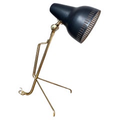 Retro 1950's Metal and Brass Table Lamp by Falkenberg