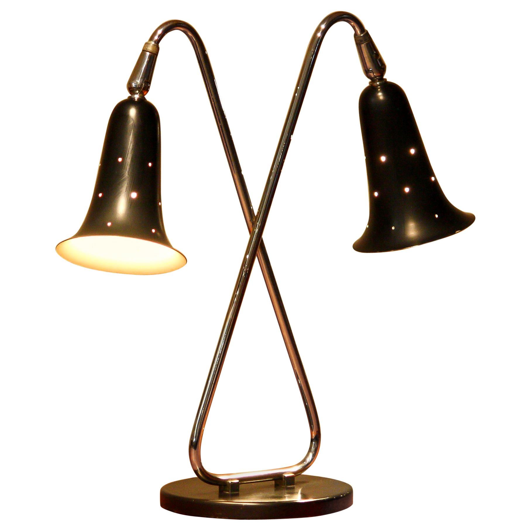 1950s Metal Black Lacquered And Chromed Desk Table Lamp Made In 1950s Metal Black Lacquered And Chromed Desk Table Lamp Made In The Usa For At 1stdibs