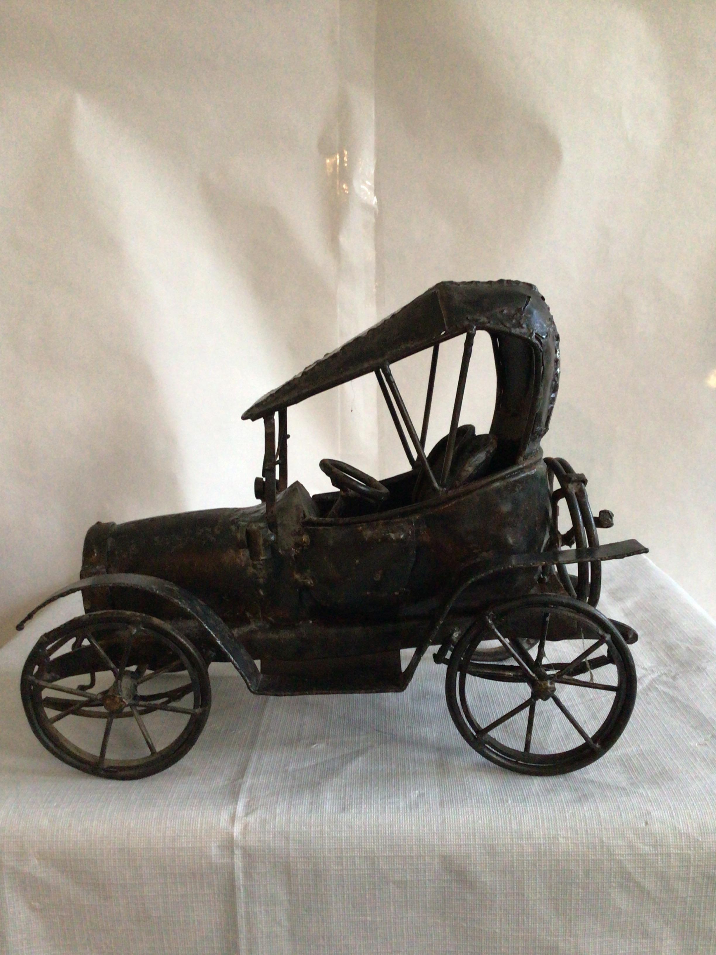 1950s Metal Car Sculpture In Good Condition For Sale In Tarrytown, NY