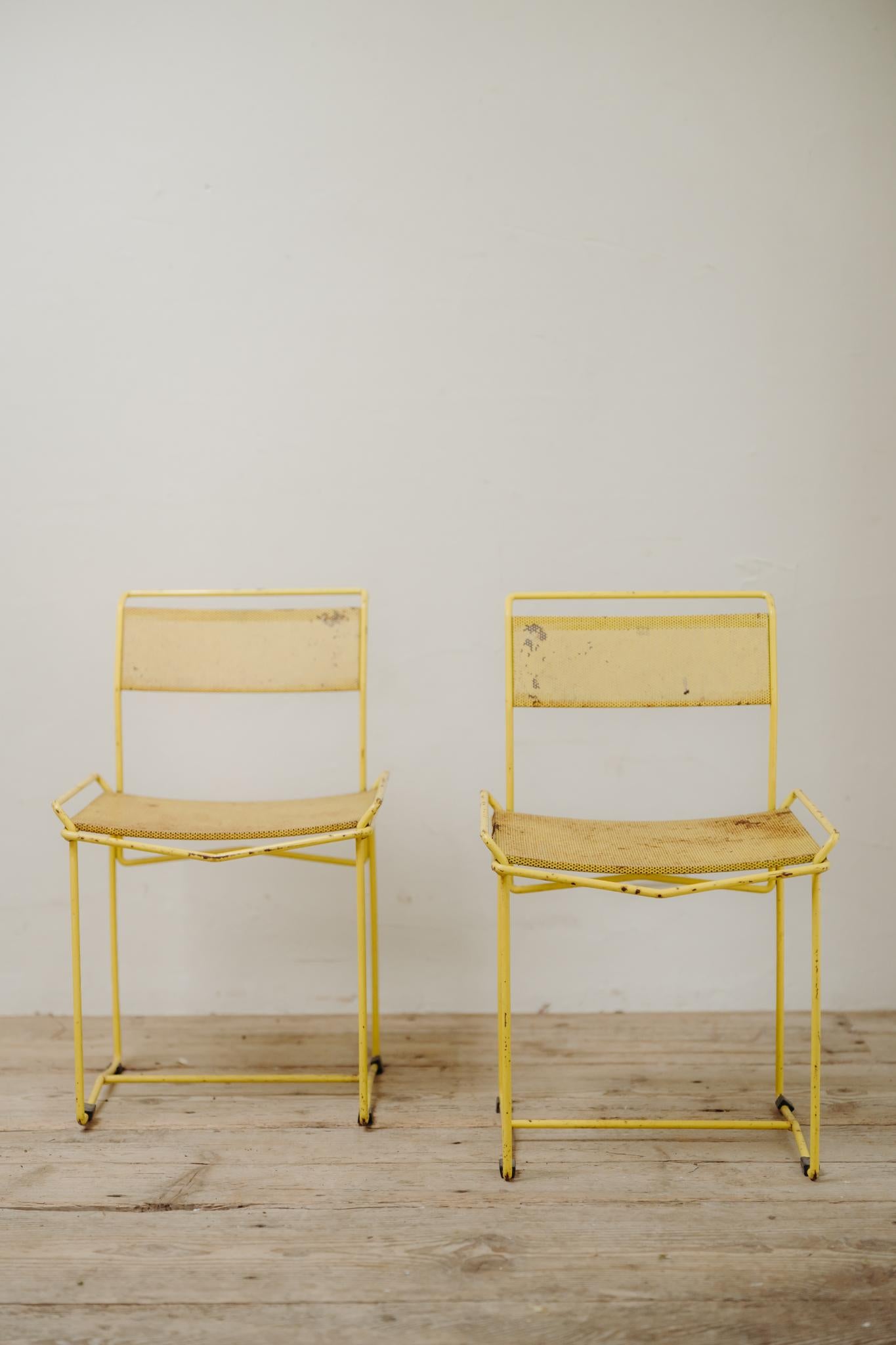 Chaises en métal des années 1950 Bon état - En vente à Brecht, BE