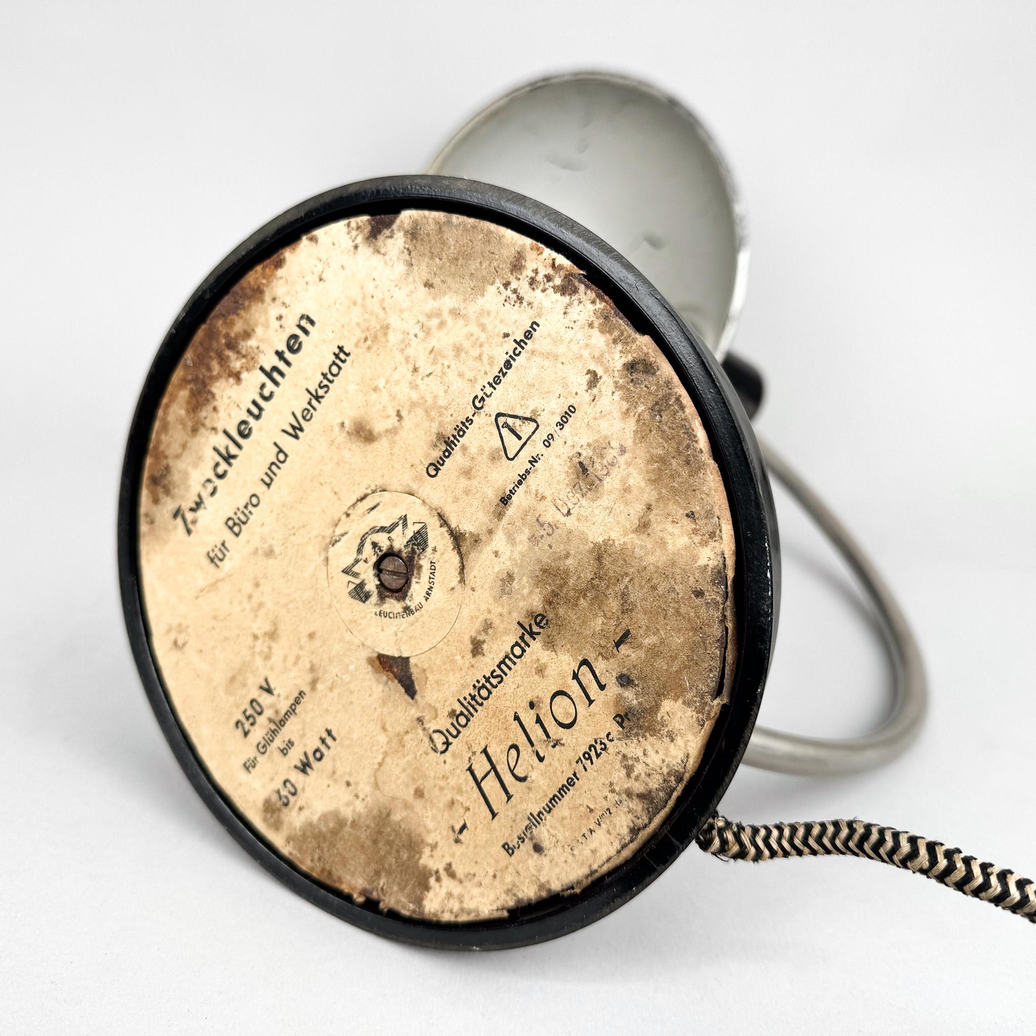 Lampada in metallo e cromo di Helion, Germania, anni '50, con etichetta in vendita 1