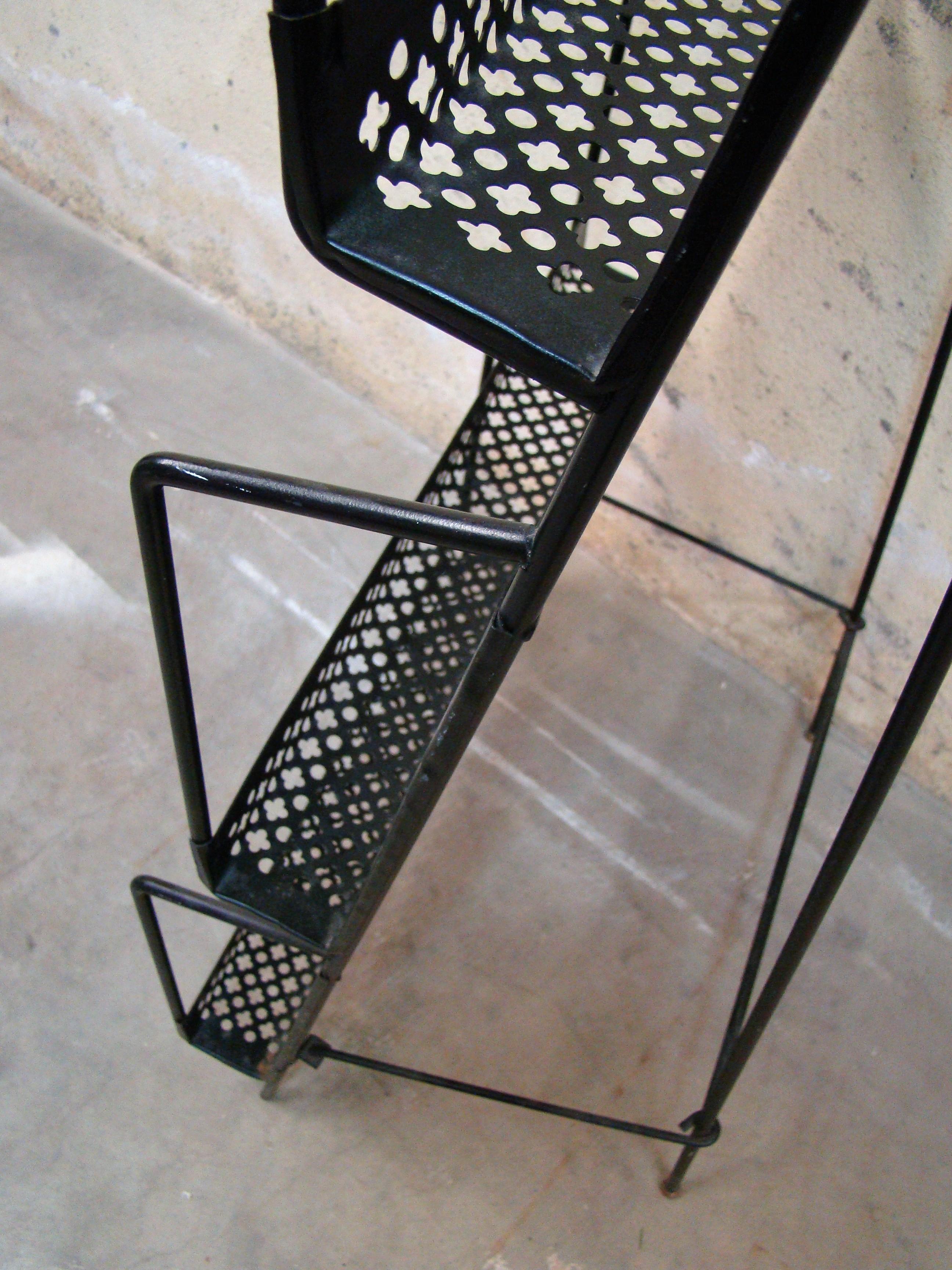 Iron 1950's Metal Folding Magazine Rack Attributed to Maurice Duchin USA For Sale