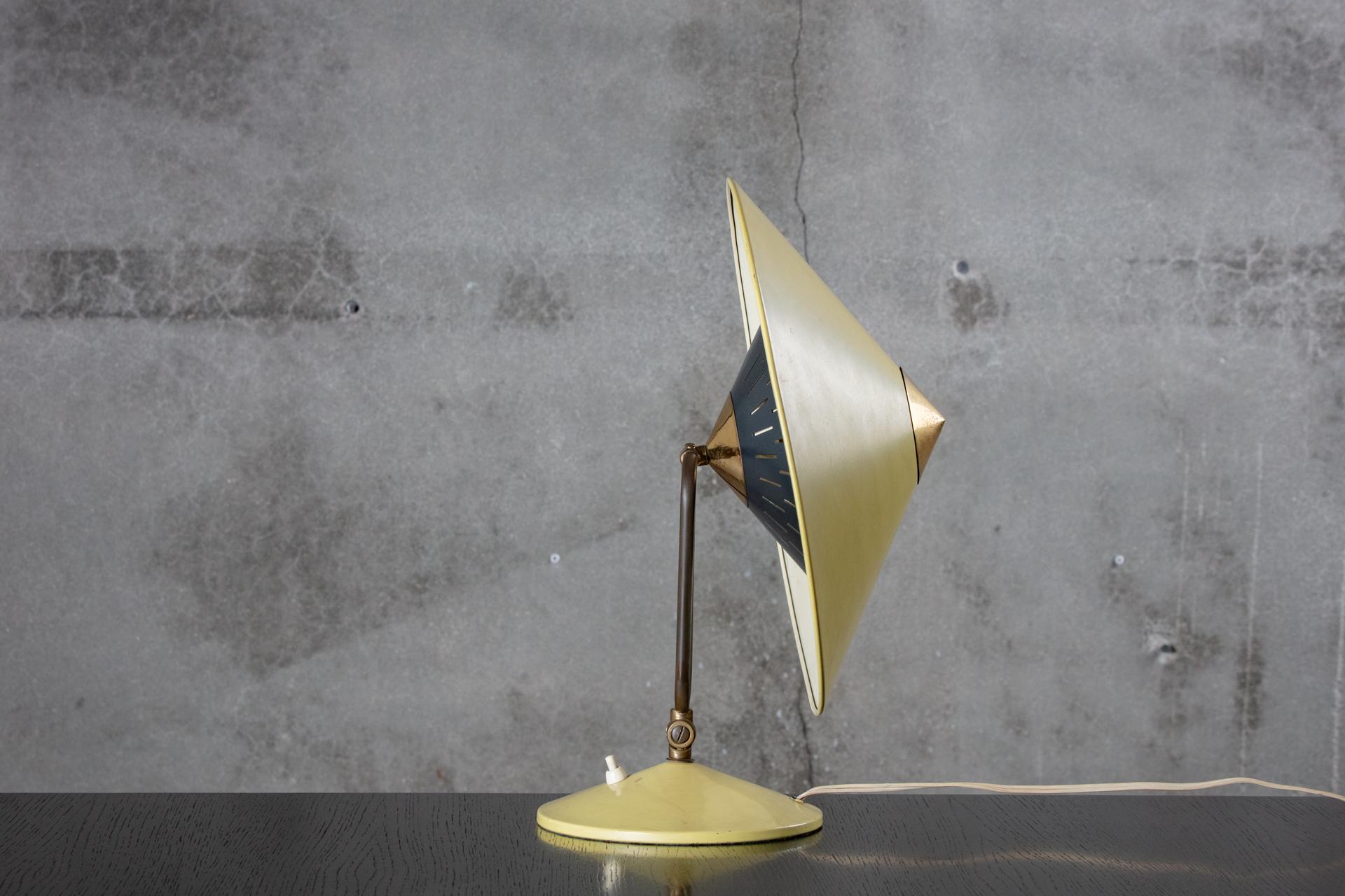 20th Century 1950s Metal Shaded Swivel Lamp