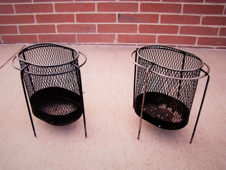1950s Metal Waste Paper Baskets by Maurice Duchin FrenchAmerican at