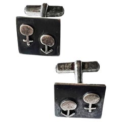 1950s Mexican Modernist Gender Symbol Sterling Silver Cufflinks