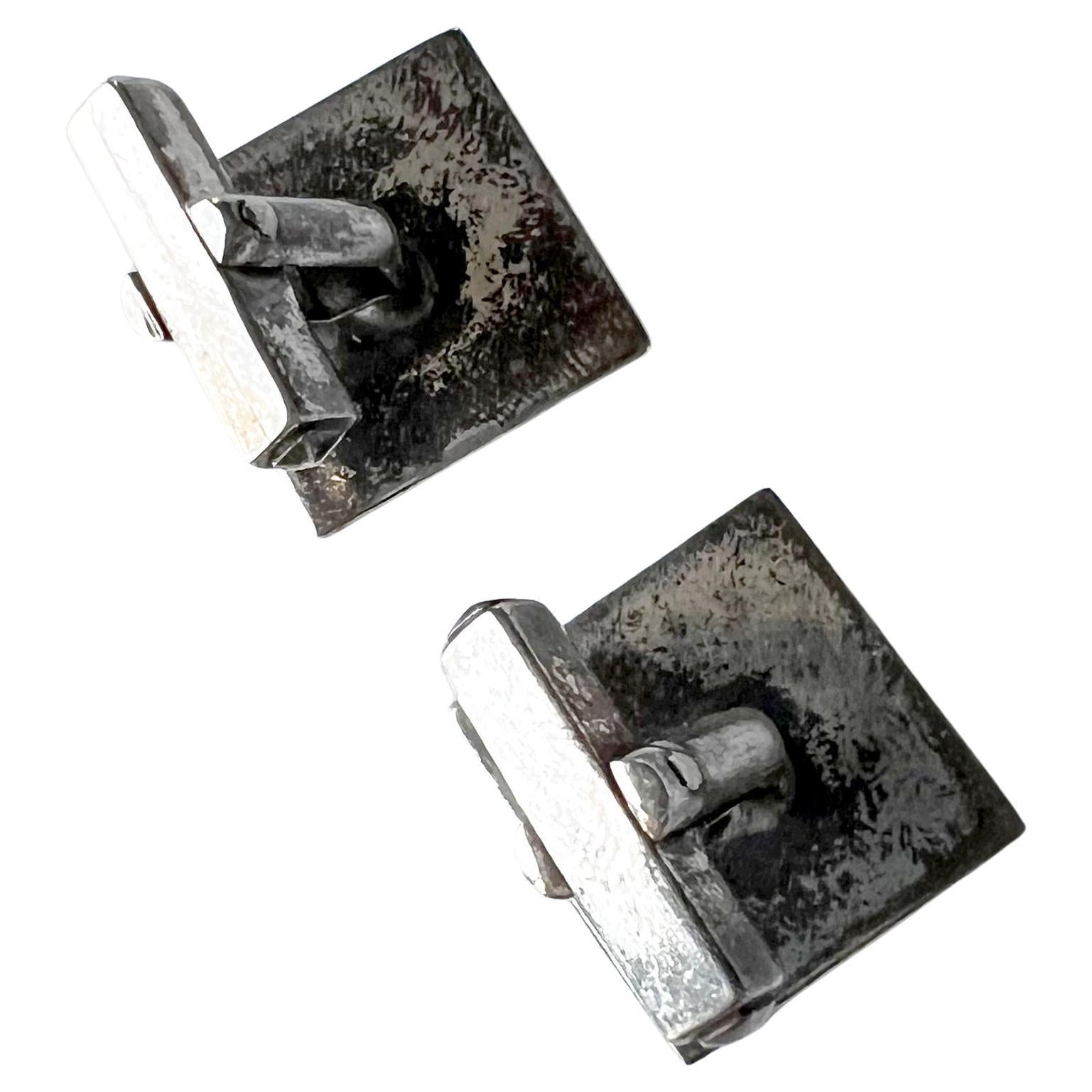 1950s Mexican Modernist Gender Symbol Sterling Silver Cufflinks For Sale 2