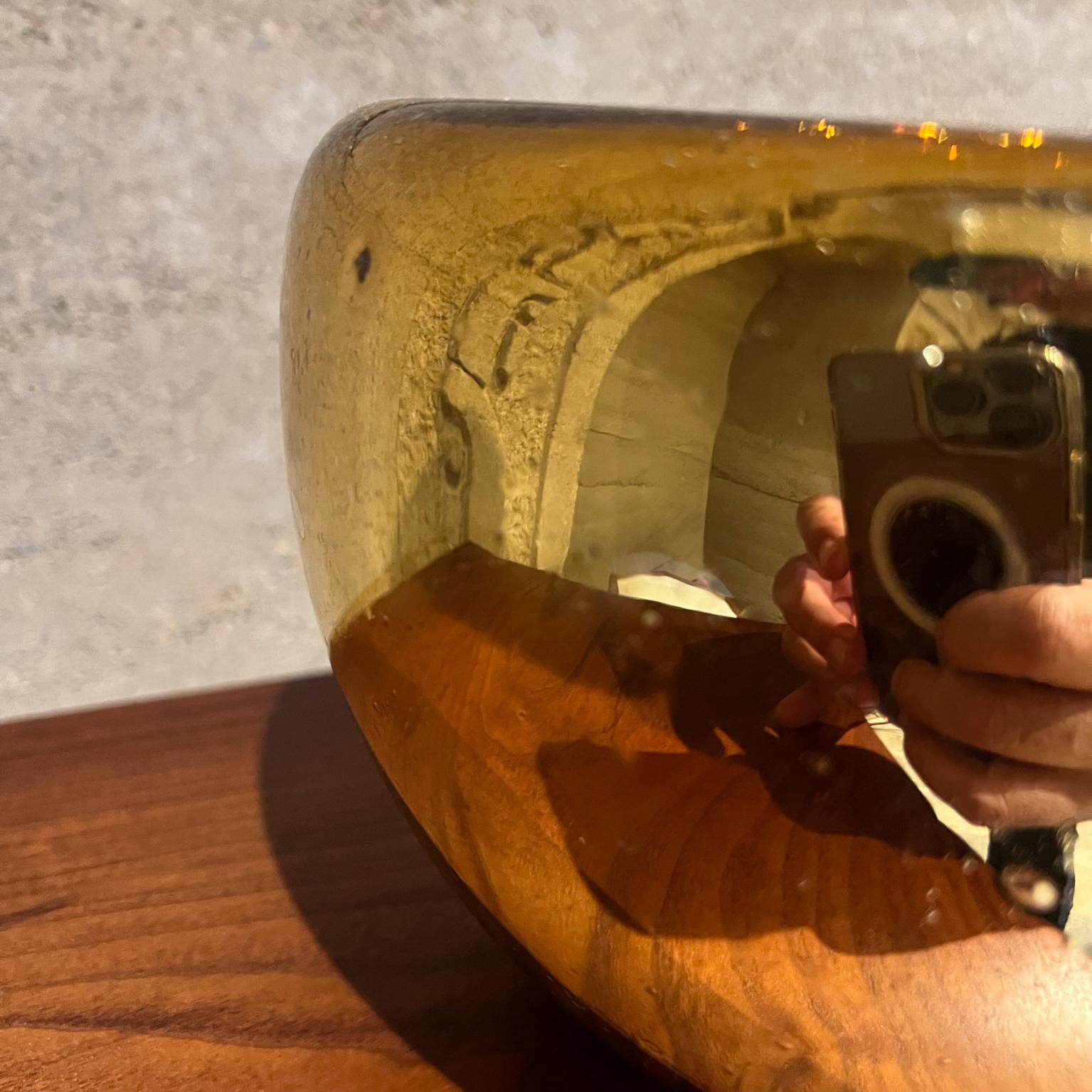 Milieu du XXe siècle 1950s Mexico Gold Mercury Glass Bowl Style Luis Barragan en vente