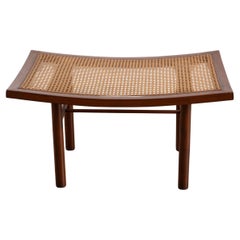 1950's Michael Taylor for Baker Far East Collection Cane and Wood Stool