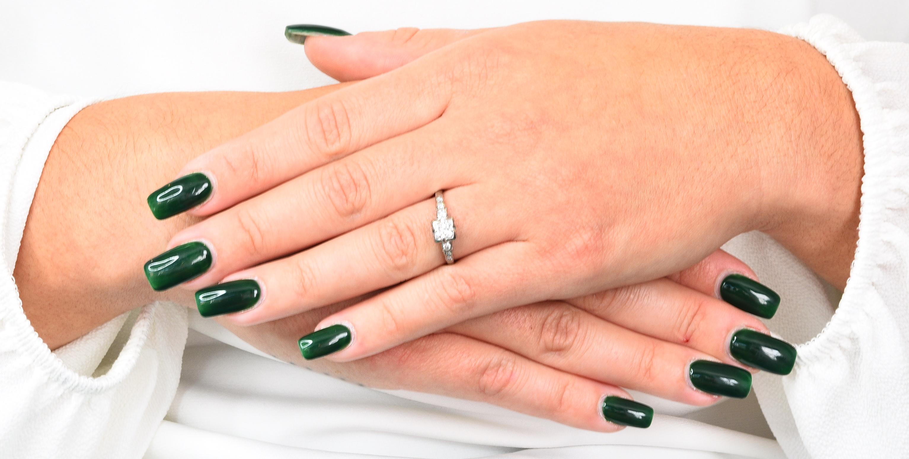 1950's Mid-Century 0.50 Carat Diamond Platinum Engagement Ring 4