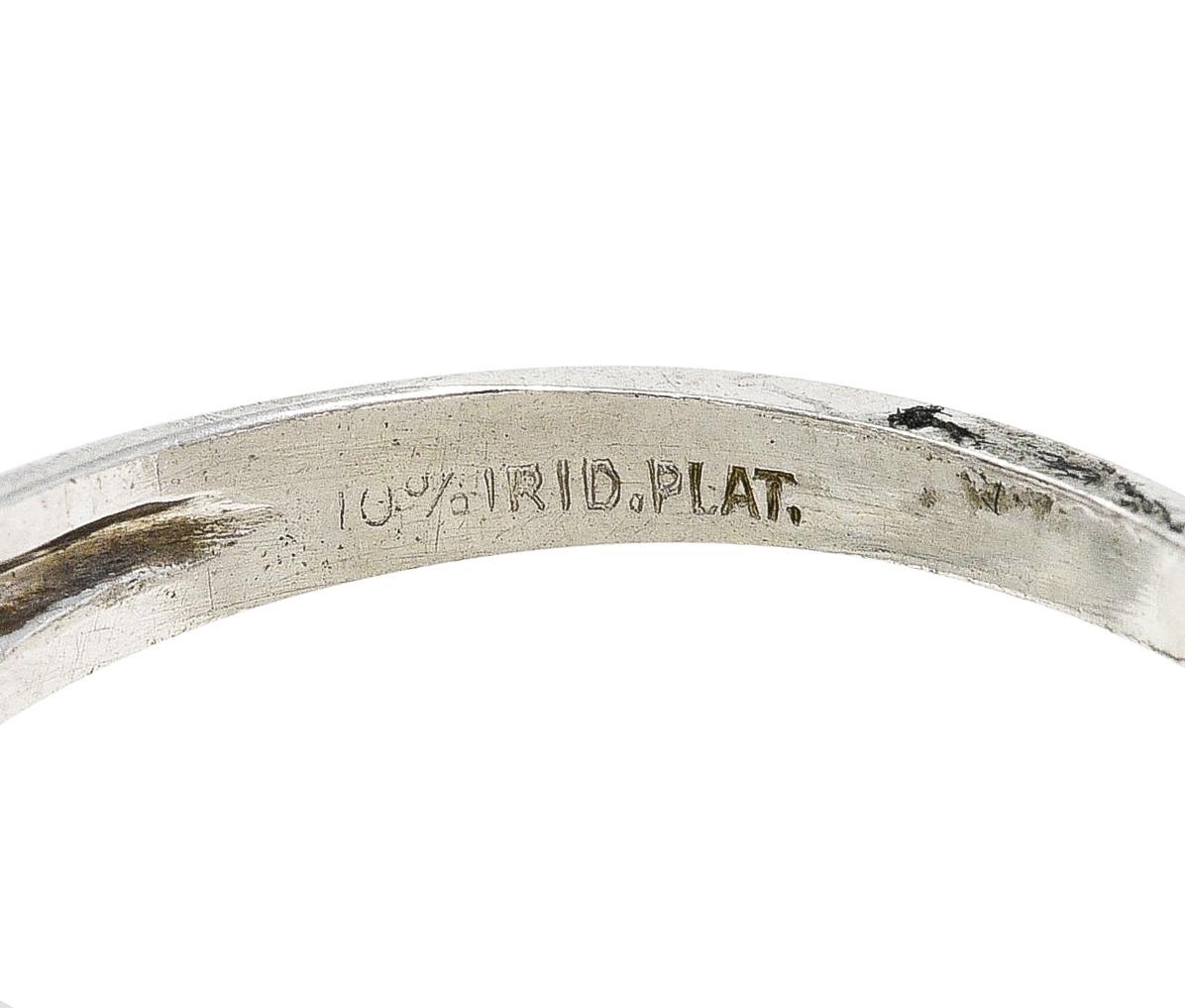 Brilliant Cut 1950's Mid-Century 0.50 Carat Diamond Platinum Five Stone Fishtail Band Ring For Sale