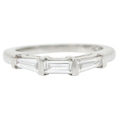 1950's Mid-Century 0.50 CTW Baguette Diamond Platinum Band Ring