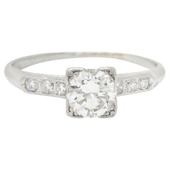 1950's Mid-Century 0.72 Carat Diamond Platinum Engagement Ring