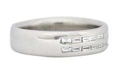 1950's Mid-Century 0.80 Carat Diamond Platinum Men's Band Ring US