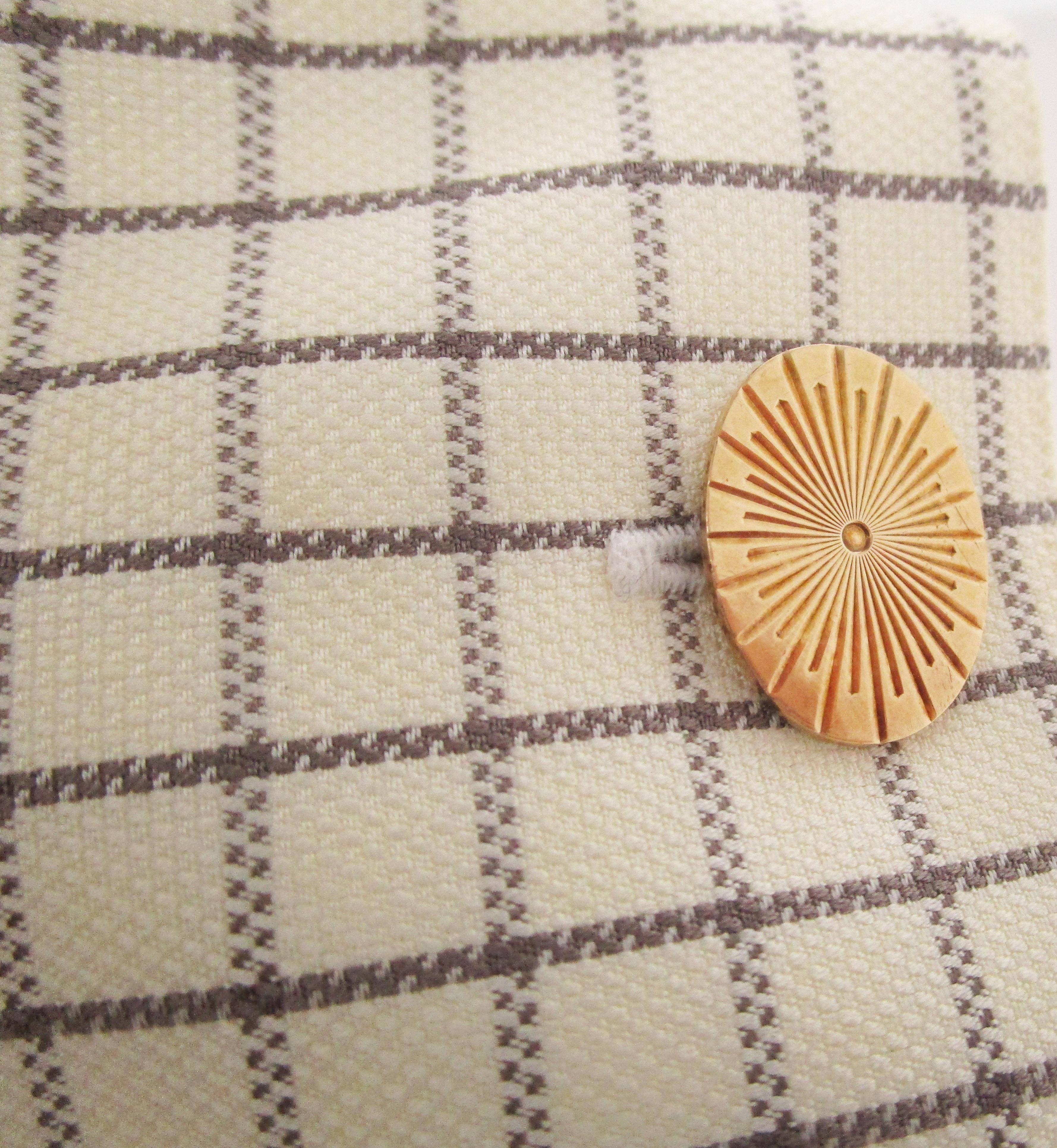 1950s Midcentury 10 Karat Yellow Gold Radial Sun Burst Cufflinks 4