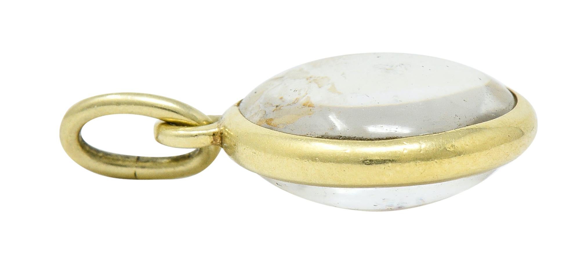 1950s Midcentury 14 Karat Gold Pressed Flower Charm 2