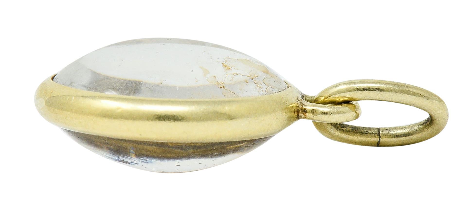 1950s Midcentury 14 Karat Gold Pressed Flower Charm 3