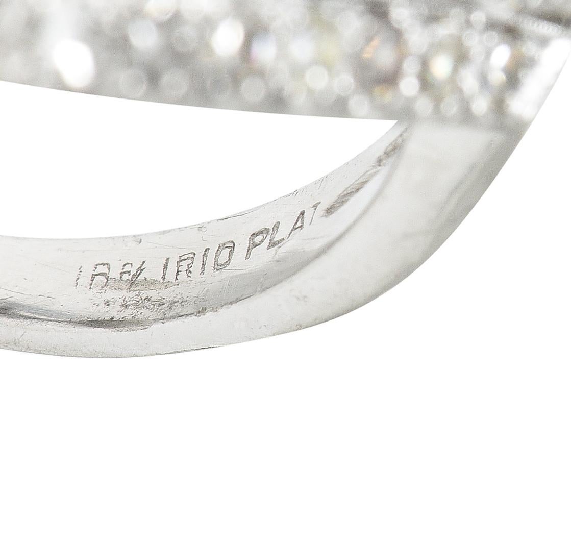 1950's Mid-Century 1.50 Carats Diamond Platinum Chevron Band Ring 1