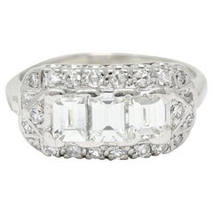 Retro 1950's Mid-Century 2.00 Carats Diamond Platinum Dinner Ring