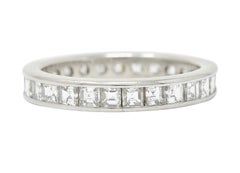 1950's Mid-Century 2.00 Carats Diamond Platinum Eternity Band Ring