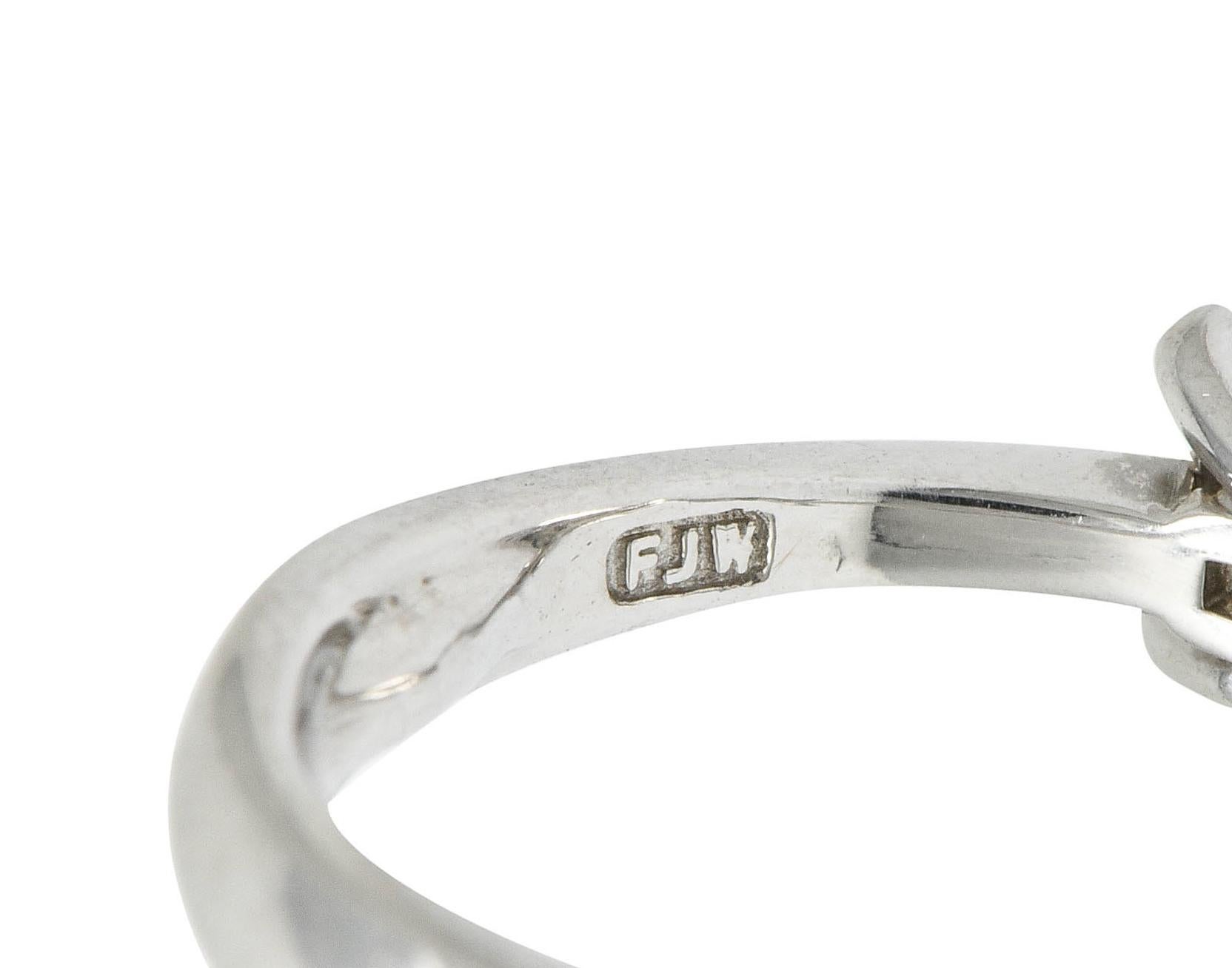 1950s Midcentury 5.90 Carat Asscher Diamond Platinum Engagement Ring GIA 2