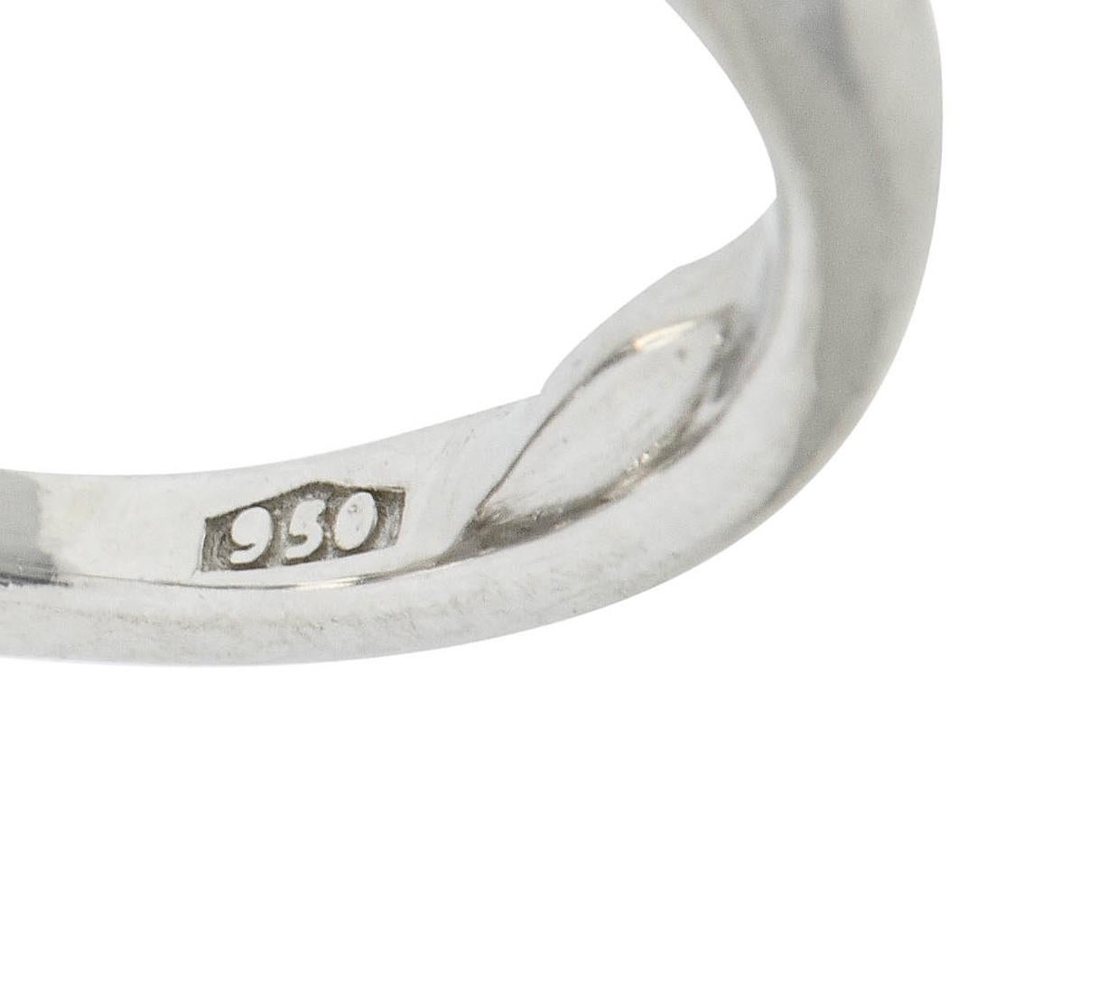 1950s Midcentury 5.90 Carat Asscher Diamond Platinum Engagement Ring GIA 3