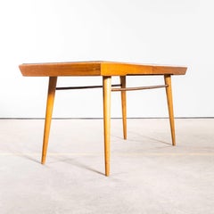 1950's Mid Century Angular Low Table With Dark Slate Laminate Top