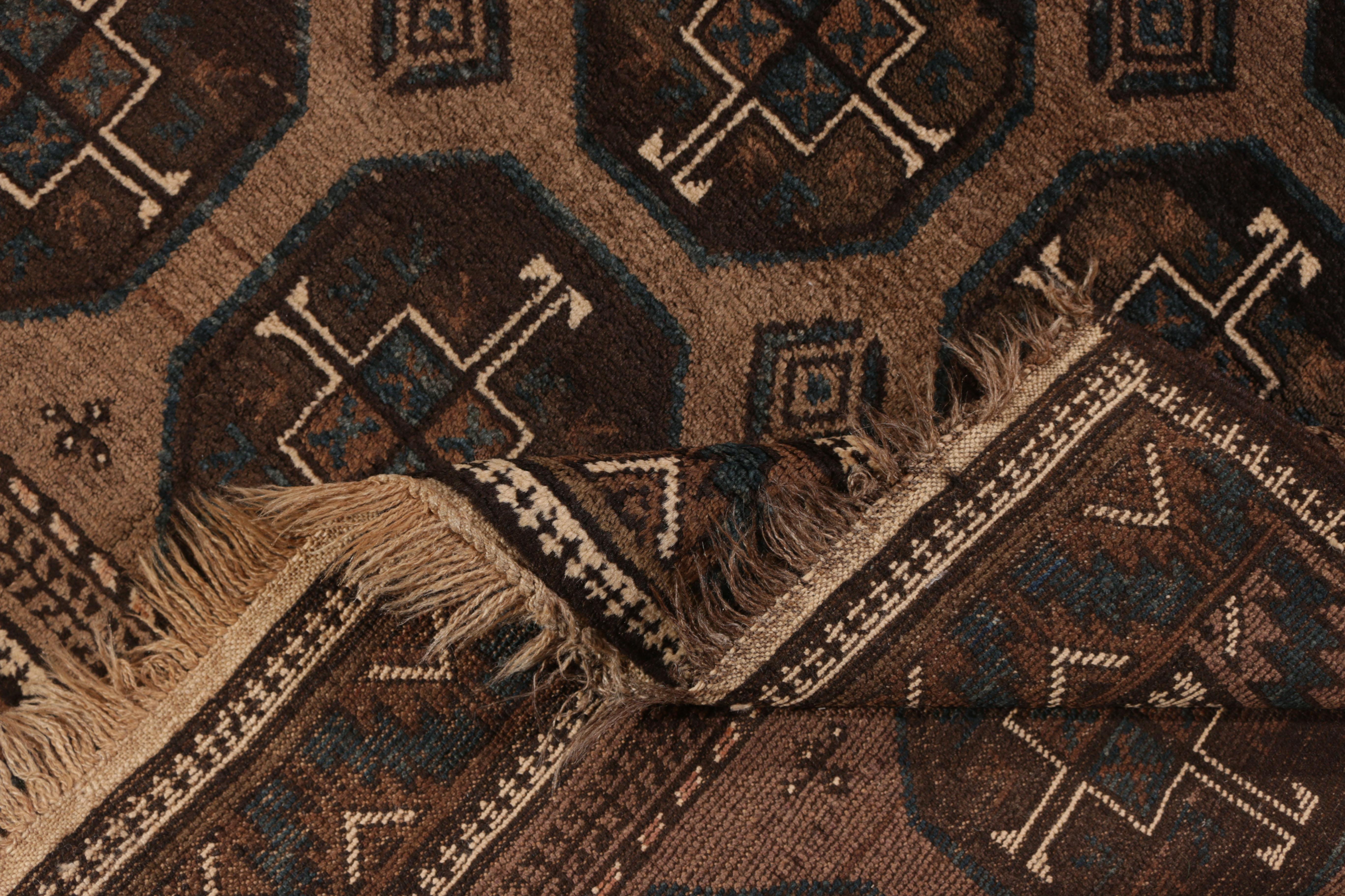 Wool 1950s Midcentury Baluch Rug Geometric Persian Tribal Pattern by Rug & Kilim