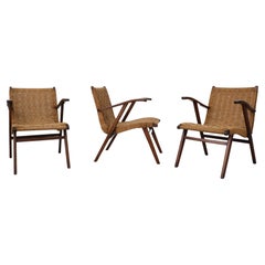 Fauteuils en corde tressée de style Bas Van Pelt des années 1950 pour Vroom & Dreesman