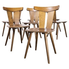 1950
s Mid Century Beech Ox Back Dining Chairs, Set of Eight
