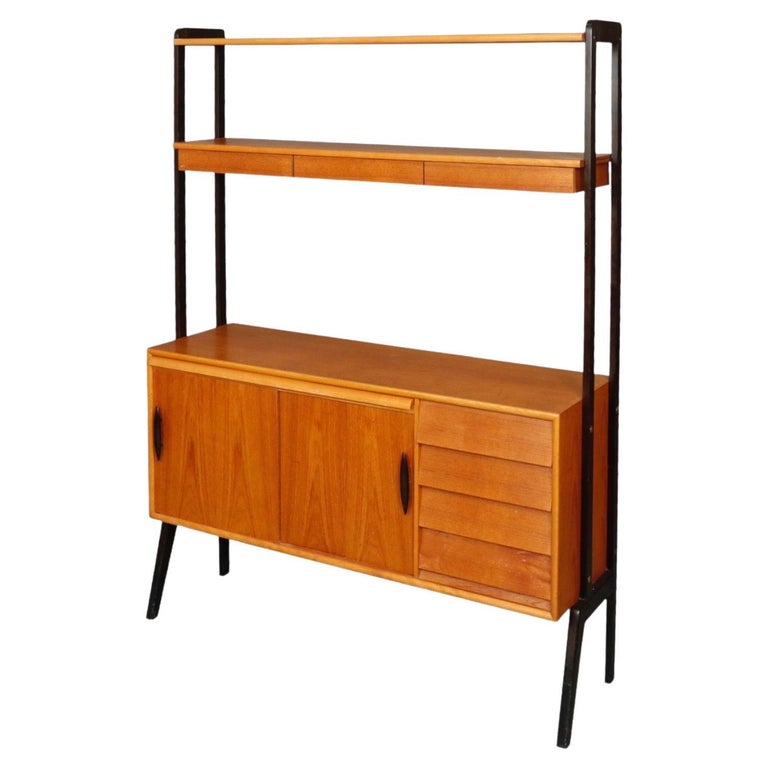 1950’s Mid Century Bookcase with Desk For Sale at 1stDibs