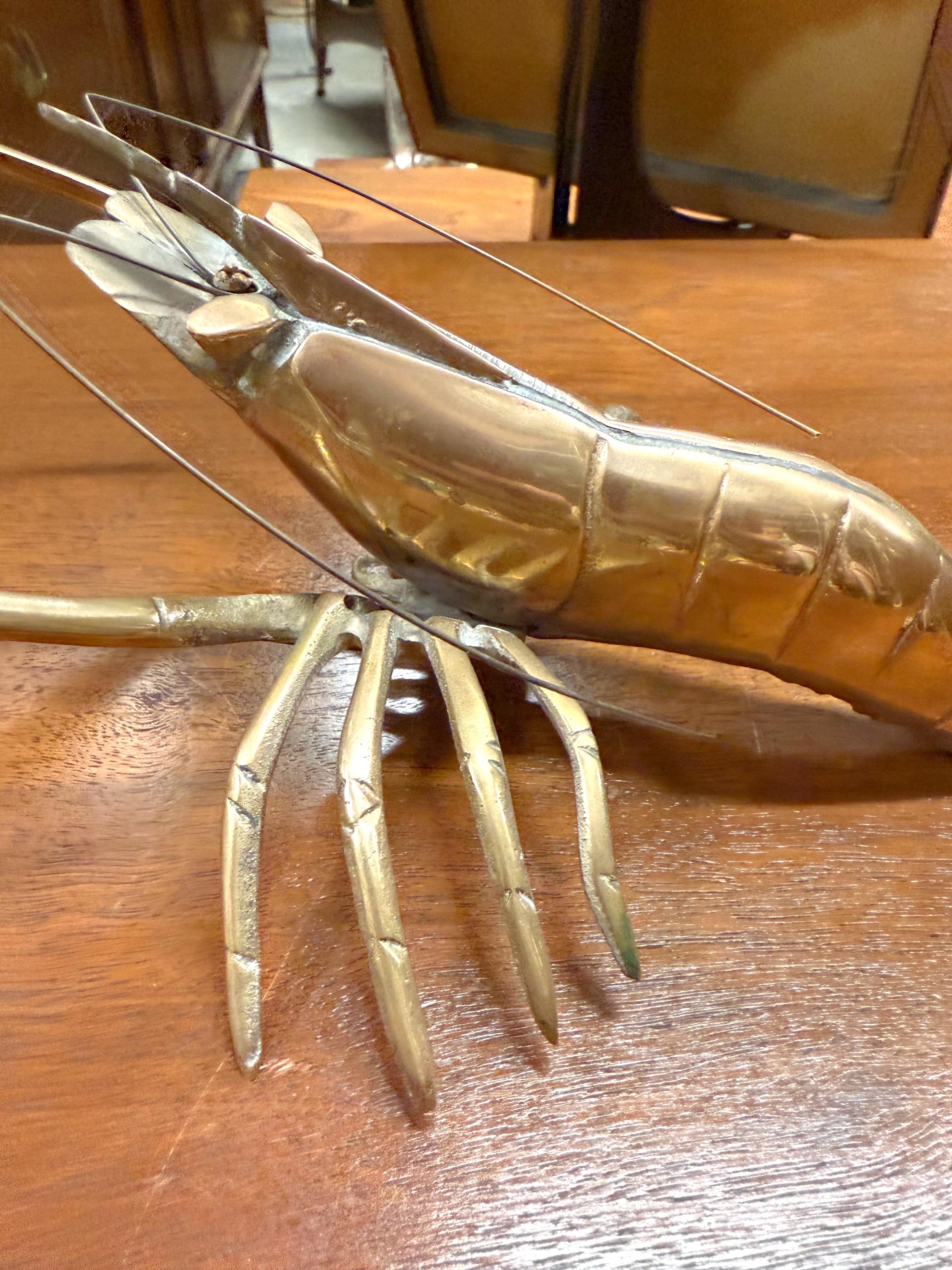 Mid-20th Century 1950s Mid-Century Brass Lobster For Sale