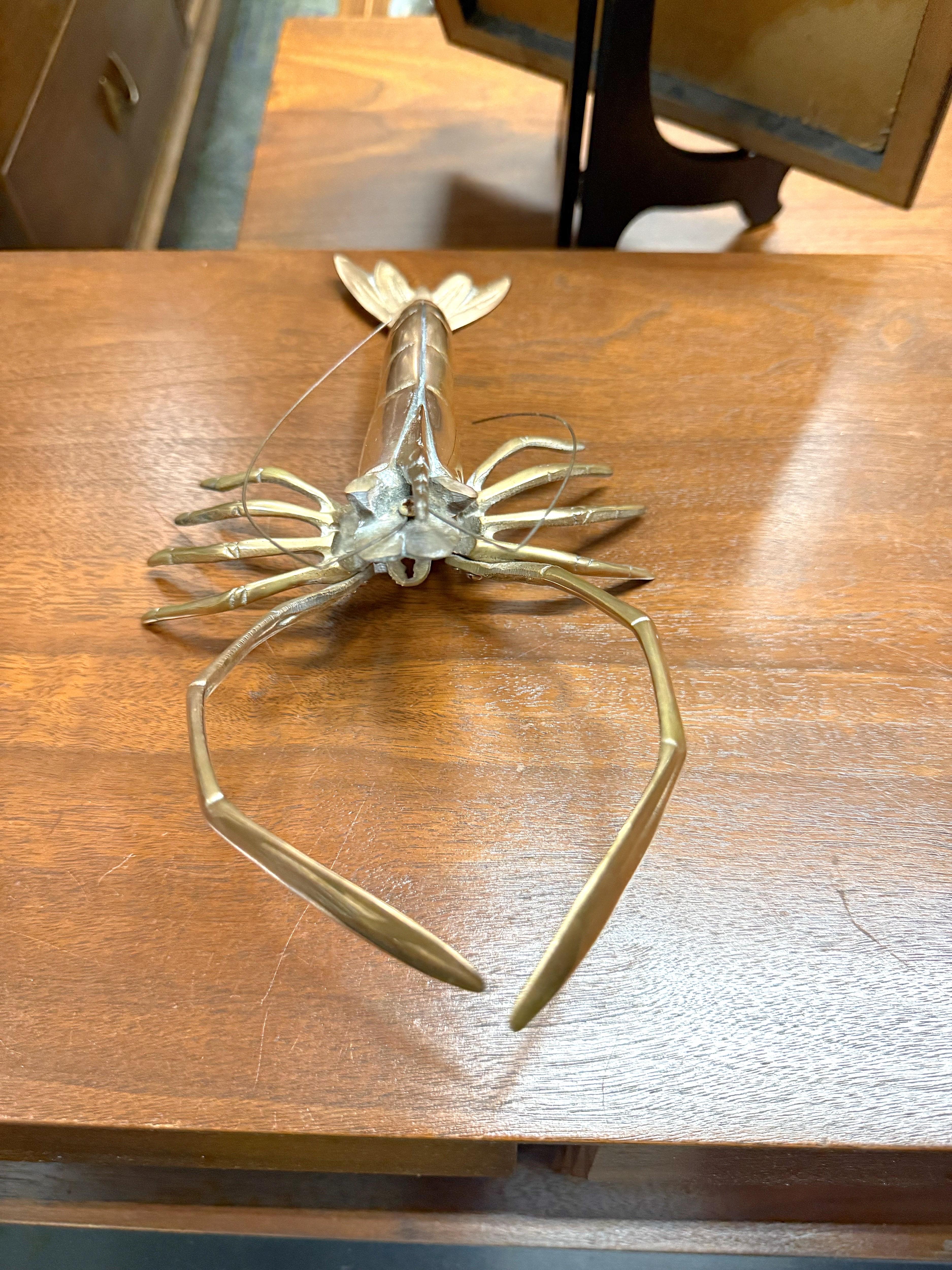 1950s Mid-Century Brass Lobster For Sale 1