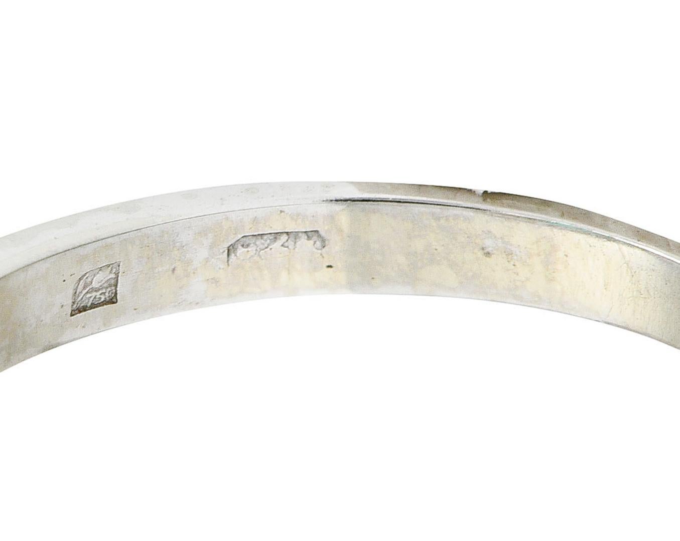 1950er Jahre Mitte des Jahrhunderts Kolumbianischer Smaragd Diamant 18 Karat Weiß Cluster Ring AGL 3