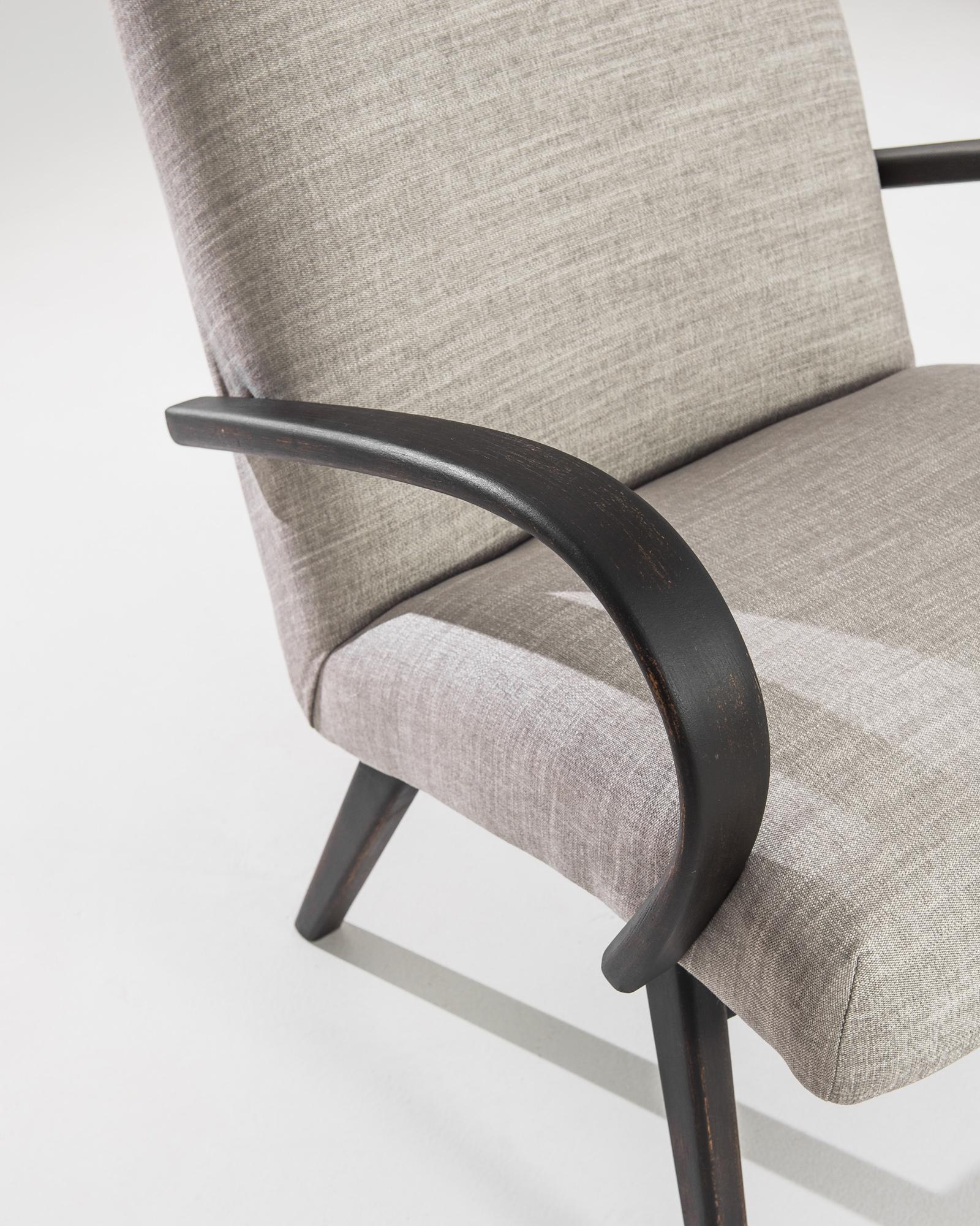 Mid-Century Modern 1950s Mid-Century Czech Beige Bentwood Armchairs, a Pair For Sale